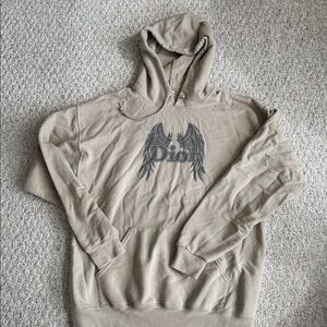 Tan Hoodie with Graphic Design
